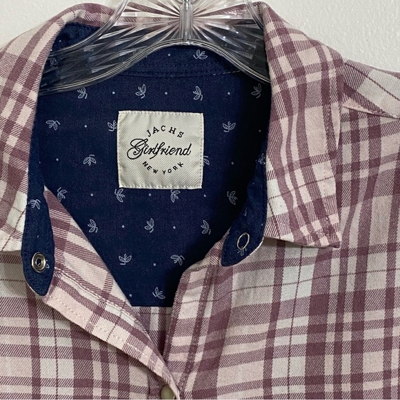 Jachs Girlfriend Lavender Pearl Snap Flannel Women’s Medium Pockets Fall Winter - Picture 4 of 7